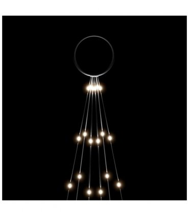 vidaXL Christmas Tree on Flagpole Cold white 108 LEDs 180 cm — Size: 180 x 70 cm, Model: straight shaped led lights