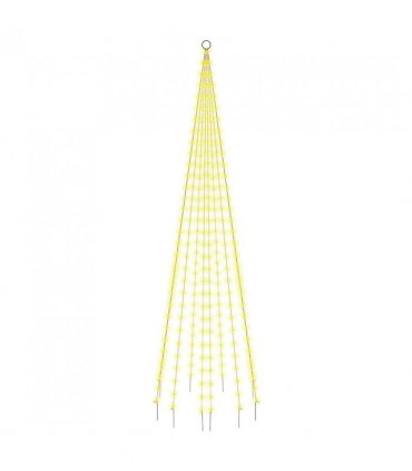 vidaXL Christmas Tree on Flagpole Warm White 310 LEDs 300 cm — Size: 300 x 100 cm, Model: straight shaped led lights