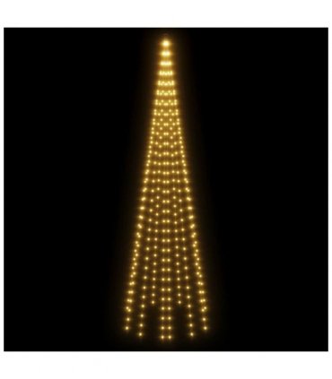 vidaXL Christmas Tree on Flagpole Warm White 310 LEDs 300 cm — Size: 300 x 100 cm, Model: straight shaped led lights