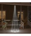 vidaXL Christmas Tree on Flagpole Cold white 310 LEDs 300 cm — Size: 300 x 100 cm, Model: straight shaped led lights