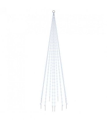 vidaXL Christmas Tree on Flagpole Cold white 310 LEDs 300 cm — Size: 300 x 100 cm, Model: straight shaped led lights