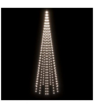 vidaXL Christmas Tree on Flagpole Cold white 310 LEDs 300 cm — Size: 300 x 100 cm, Model: straight shaped led lights