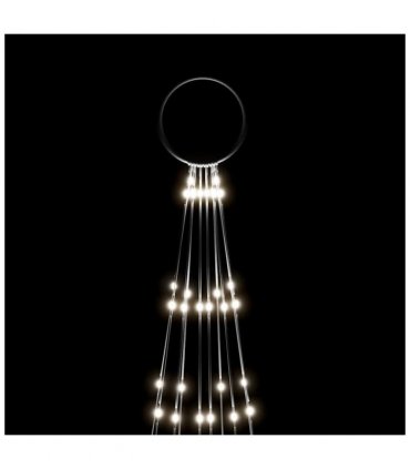 vidaXL Christmas Tree on Flagpole Cold white 310 LEDs 300 cm — Size: 300 x 100 cm, Model: straight shaped led lights