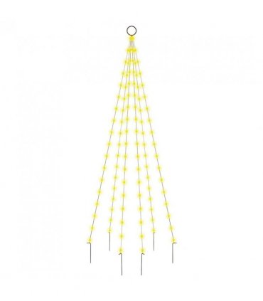 vidaXL Christmas Tree on Flagpole Warm White 108 LEDs 180 cm — Size: 180 x 70 cm, Model: straight shaped led lights