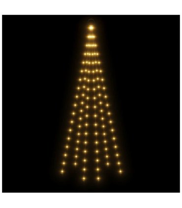 vidaXL Christmas Tree on Flagpole Warm White 108 LEDs 180 cm — Size: 180 x 70 cm, Model: straight shaped led lights