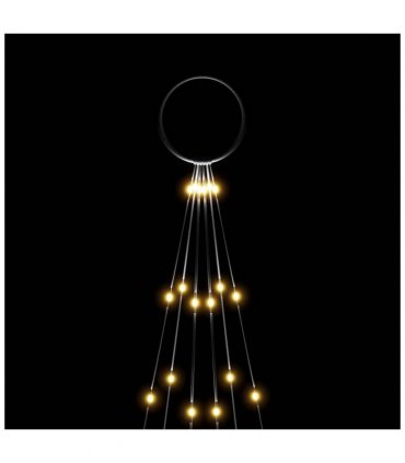 vidaXL Christmas Tree on Flagpole Warm White 108 LEDs 180 cm — Size: 180 x 70 cm, Model: straight shaped led lights
