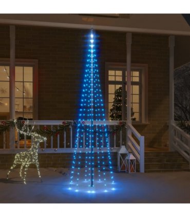 vidaXL Christmas Tree on Flagpole Blue 310 LEDs 300 cm — Size: 300 x 100 cm, Model: straight shaped led lights