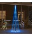 vidaXL Christmas Tree on Flagpole Blue 310 LEDs 300 cm — Size: 300 x 100 cm, Model: straight shaped led lights