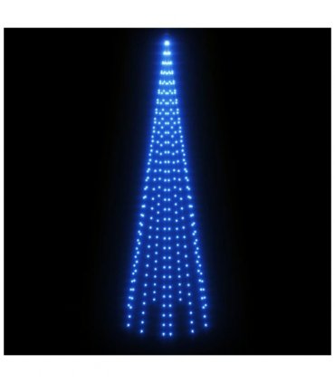vidaXL Christmas Tree on Flagpole Blue 310 LEDs 300 cm — Size: 300 x 100 cm, Model: straight shaped led lights