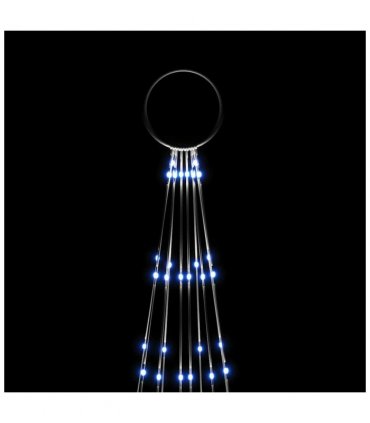 vidaXL Christmas Tree on Flagpole Blue 310 LEDs 300 cm — Size: 300 x 100 cm, Model: straight shaped led lights