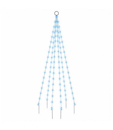 vidaXL Christmas Tree on Flagpole Blue 108 LEDs 180 cm — Size: 180 x 70 cm, Model: straight shaped led lights