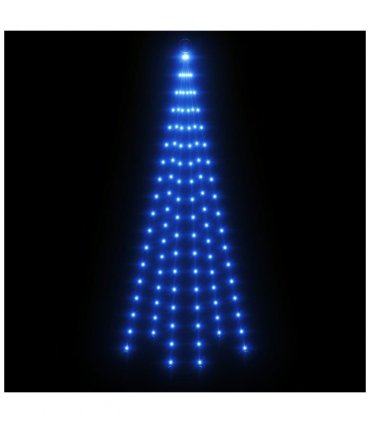 vidaXL Christmas Tree on Flagpole Blue 108 LEDs 180 cm — Size: 180 x 70 cm, Model: straight shaped led lights