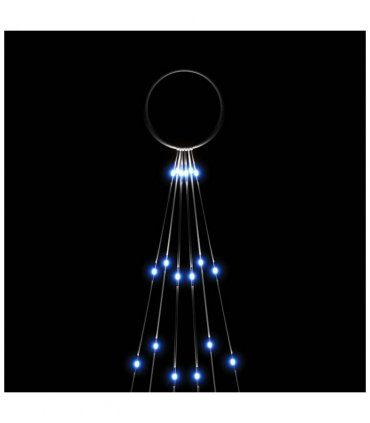 vidaXL Christmas Tree on Flagpole Blue 108 LEDs 180 cm — Size: 180 x 70 cm, Model: straight shaped led lights