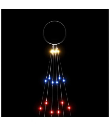 vidaXL Christmas Tree on Flagpole Colourful 108 LEDs — Colour: multicolour, Size: 180 x 70 cm, Model: straight shaped led lights