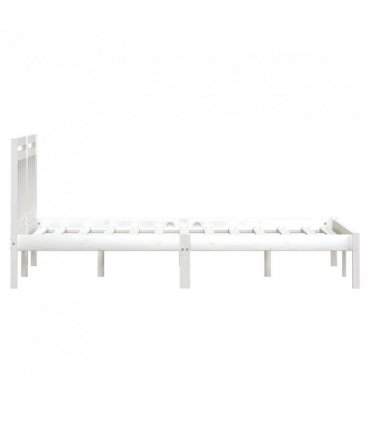 vidaXL Bed Frame without Mattress White Super King Solid Wood — Size: 180 x 200 cm