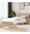 vidaXL Bed Frame | Natural wood | Solid pine wood | Small Single | Durable — Size: 75 x 190 cm