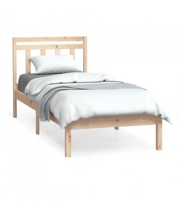 vidaXL Bed Frame | Natural wood | Solid pine wood | Small Single | Durable — Size: 75 x 190 cm