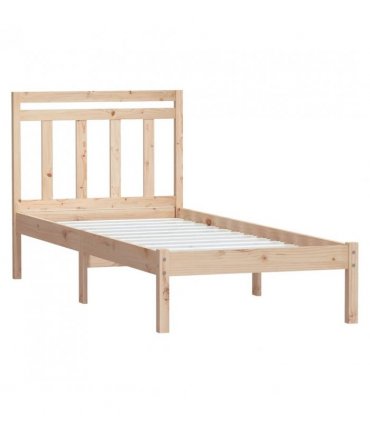 vidaXL Bed Frame | Natural wood | Solid pine wood | Small Single | Durable — Size: 75 x 190 cm