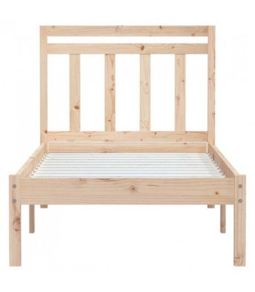 vidaXL Bed Frame | Natural wood | Solid pine wood | Small Single | Durable — Size: 75 x 190 cm