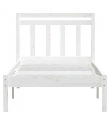 vidaXL Bed Frame | White | Solid pine wood | Single | Bed Frame | Rectangular — Size: 100 x 200 cm