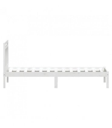 vidaXL Bed Frame | White | Solid pine wood | Single | Bed Frame | Rectangular — Size: 100 x 200 cm
