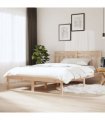 3100589 vidaXL Bed Frame without Mattress Solid Wood 140x200 cm (810017+814094) — Colour: Natural, Size: 140 x 200 cm