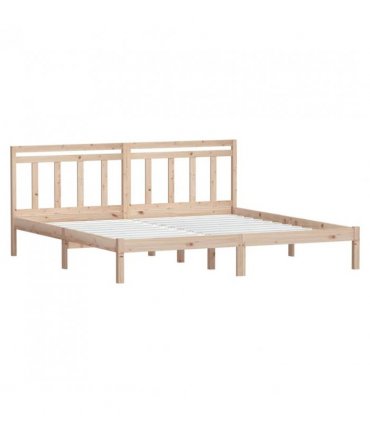 vidaXL Bed Frame without Mattress Super King Solid Wood — Colour: Natural, Size: 180 x 200 cm