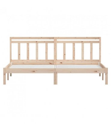 vidaXL Bed Frame without Mattress Super King Solid Wood — Colour: Natural, Size: 180 x 200 cm