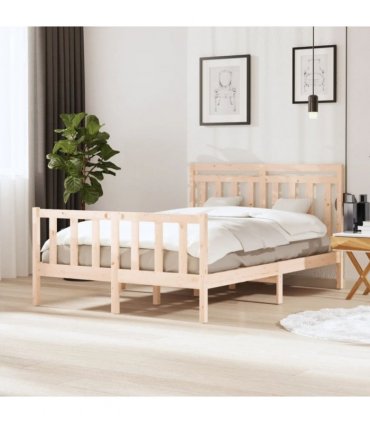 3100958 vidaXL Bed Frame without Mattress Solid Wood 140x200 cm (810082+814094) — Size: 140 x 200 cm