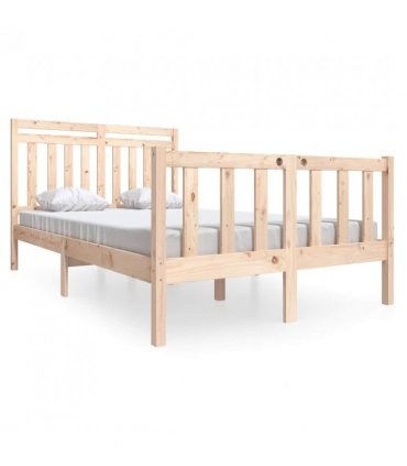 3100958 vidaXL Bed Frame without Mattress Solid Wood 140x200 cm (810082+814094) — Size: 140 x 200 cm