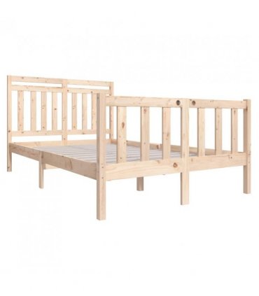 3100958 vidaXL Bed Frame without Mattress Solid Wood 140x200 cm (810082+814094) — Size: 140 x 200 cm