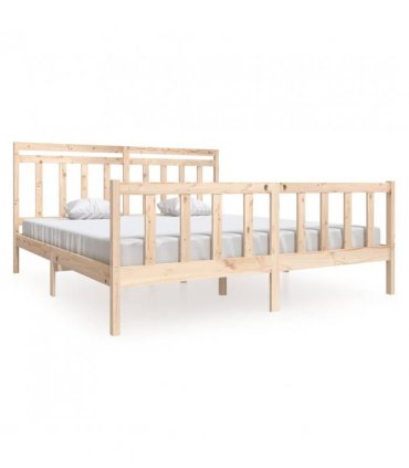 vidaXL Bed Frame without Mattress Super King Solid Wood — Size: 180 x 200 cm