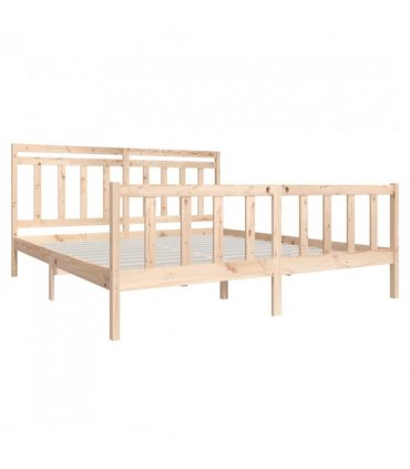 vidaXL Bed Frame without Mattress Super King Solid Wood — Size: 180 x 200 cm
