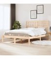 vidaXL Bed Frame | Pine | Solid pine wood | 140x200 cm | Decorative Inlays — Colour: natural, Size: 140 x 200 cm