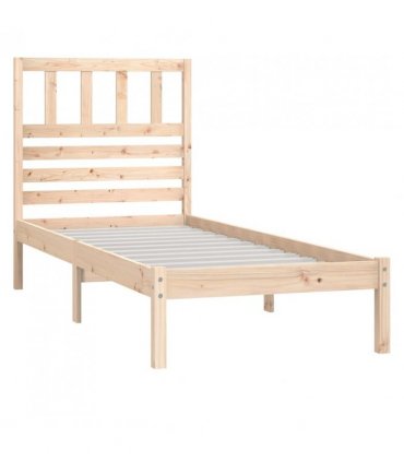 vidaXL Bed Frame | Wooden | Solid Pine Wood | Small Single | Bed Frame — Colour: natural, Size: 75 x 190 cm
