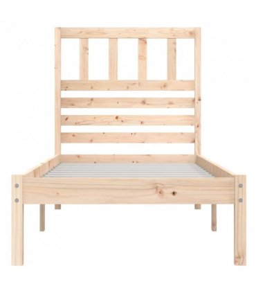 vidaXL Bed Frame | Wooden | Solid Pine Wood | Small Single | Bed Frame — Colour: natural, Size: 75 x 190 cm