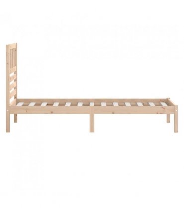 vidaXL Bed Frame | Wooden | Solid Pine Wood | Small Single | Bed Frame — Colour: natural, Size: 75 x 190 cm