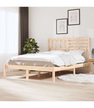 vidaXL Bed Frame | Solid pine wood | 120 x 200 cm | Bed Frame | Rectangular — Colour: natural