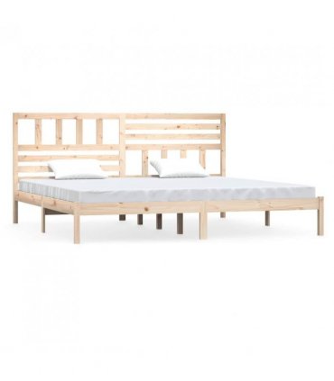 vidaXL Bed Frame without Mattress 180x200 cm Super King Solid Wood Pine — Colour: natural, Size: 180 x 200 cm