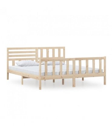 vidaXL Bed Frame without Mattress Super King Solid Wood — Colour: natural, Size: 180 x 200 cm — V0671951984