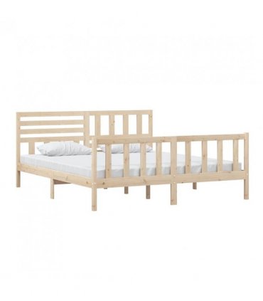 vidaXL Bed Frame without Mattress Super King Solid Wood — Colour: natural, Size: 180 x 200 cm — V0671951984