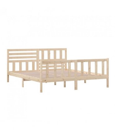 vidaXL Bed Frame without Mattress Super King Solid Wood — Colour: natural, Size: 180 x 200 cm — V0671951984