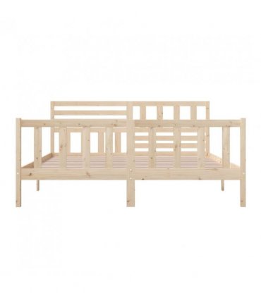 vidaXL Bed Frame without Mattress Super King Solid Wood — Colour: natural, Size: 180 x 200 cm — V0671951984