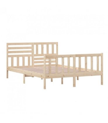 3101153 vidaXL Bed Frame without Mattress Solid Wood 140x200 cm (810082+814144) — Colour: natural, Size: 140 x 200 cm