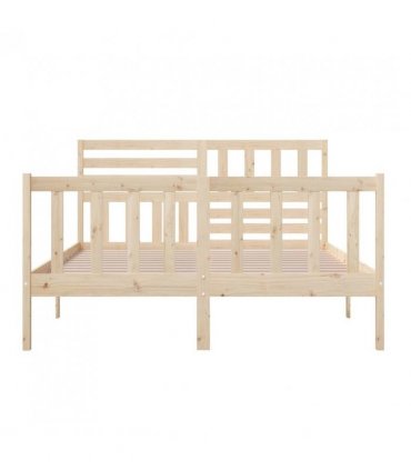 3101153 vidaXL Bed Frame without Mattress Solid Wood 140x200 cm (810082+814144) — Colour: natural, Size: 140 x 200 cm
