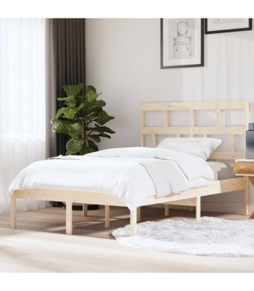 vidaXL Bed Frame | Natural Pine | Solid Pine Wood | 140 x 200 cm | Rectangular
