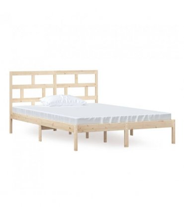 vidaXL Bed Frame | Natural Pine | Solid Pine Wood | 140 x 200 cm | Rectangular