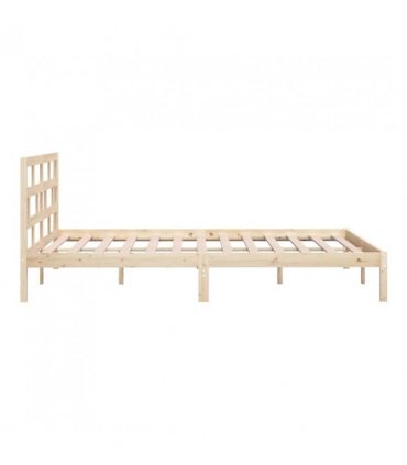 vidaXL Bed Frame | Natural Pine | Solid Pine Wood | 140 x 200 cm | Rectangular