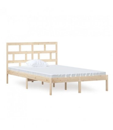 vidaXL Bed Frame | Natural Pine | Solid Pine Wood | Double | Durable | Bed Frame — Size: 120 x 200 cm