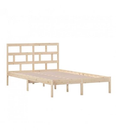 vidaXL Bed Frame | Natural Pine | Solid Pine Wood | Double | Durable | Bed Frame — Size: 120 x 200 cm